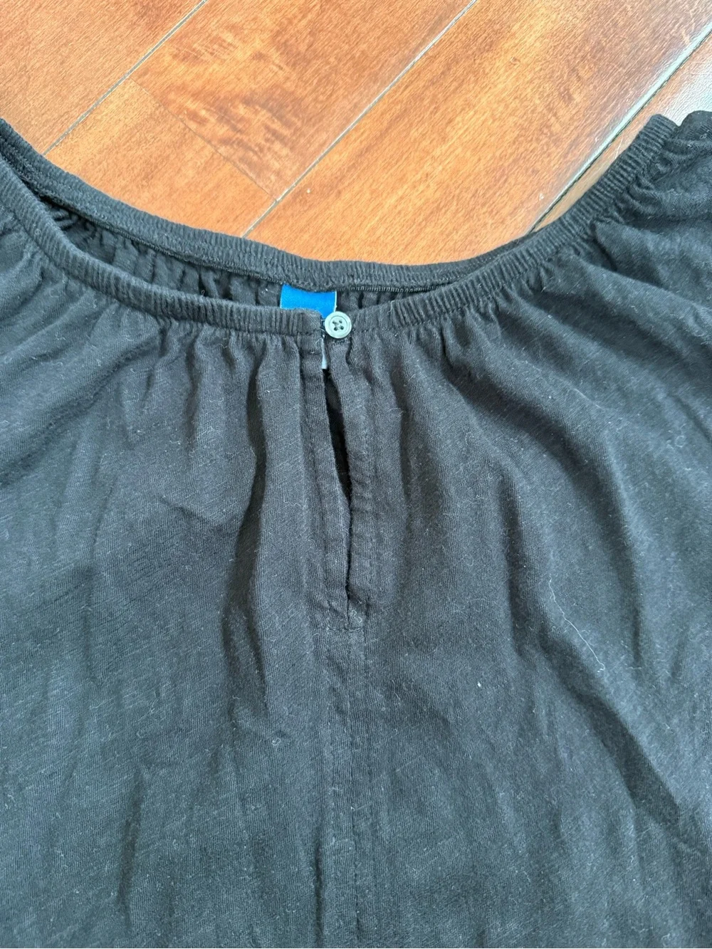 Women's Old Navy Black Peasant Puff Sleeve Blouse, Size Large